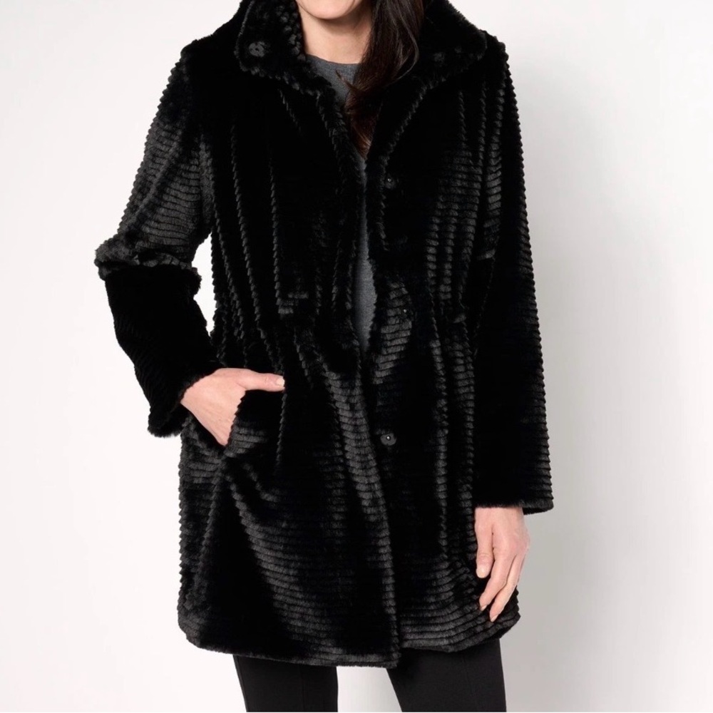 Women's Black Faux Fur Coat